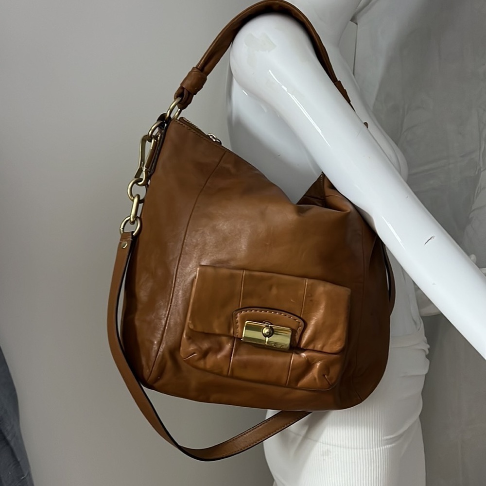 Coach Kristin 14783 Brown Leather Shoulder Crossbody Bag